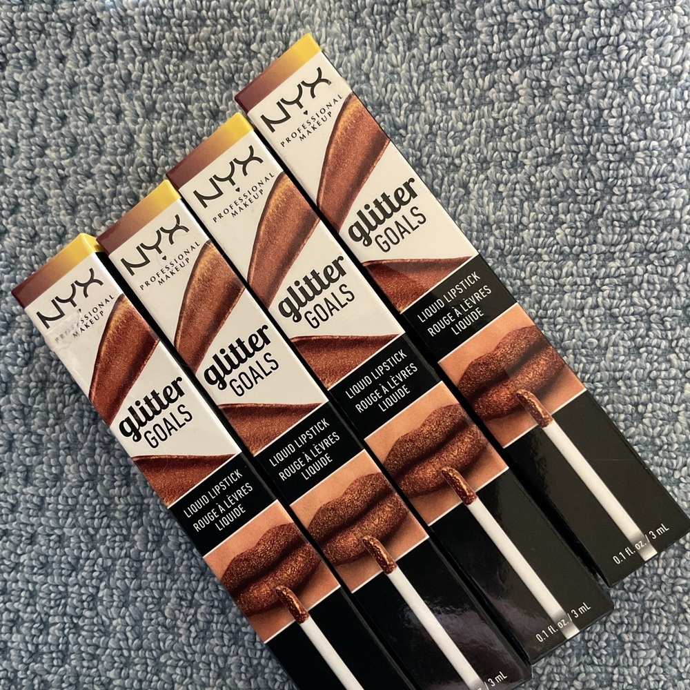 NYX Glitter Goals Liquid Lipstick - Shimmery Bronze/Copper (Set of 3)